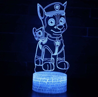Paw Patrol 3D lampe med fjernbetjening - dæmpbar